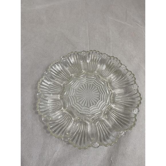 Deviled Egg Oyster Platter vintage 10x10x1 - Picture 5 of 8